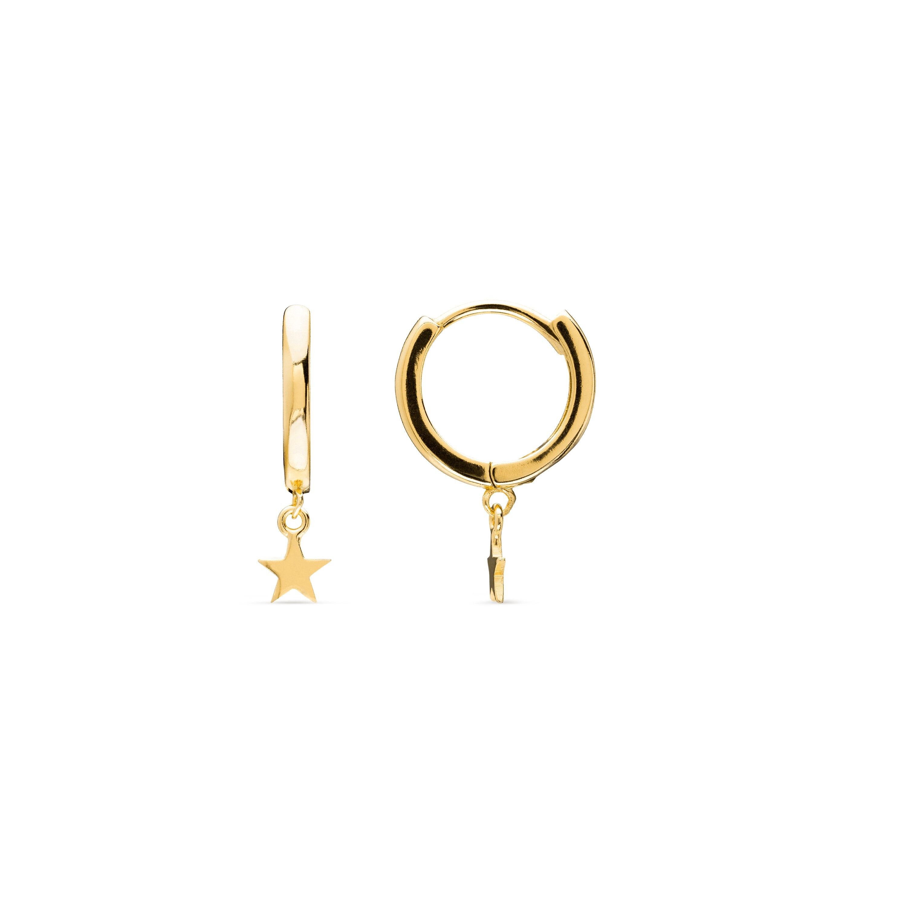 Orecchini Luxenter in argento sterling 925 con finitura in oro giallo 18 carati - Stella