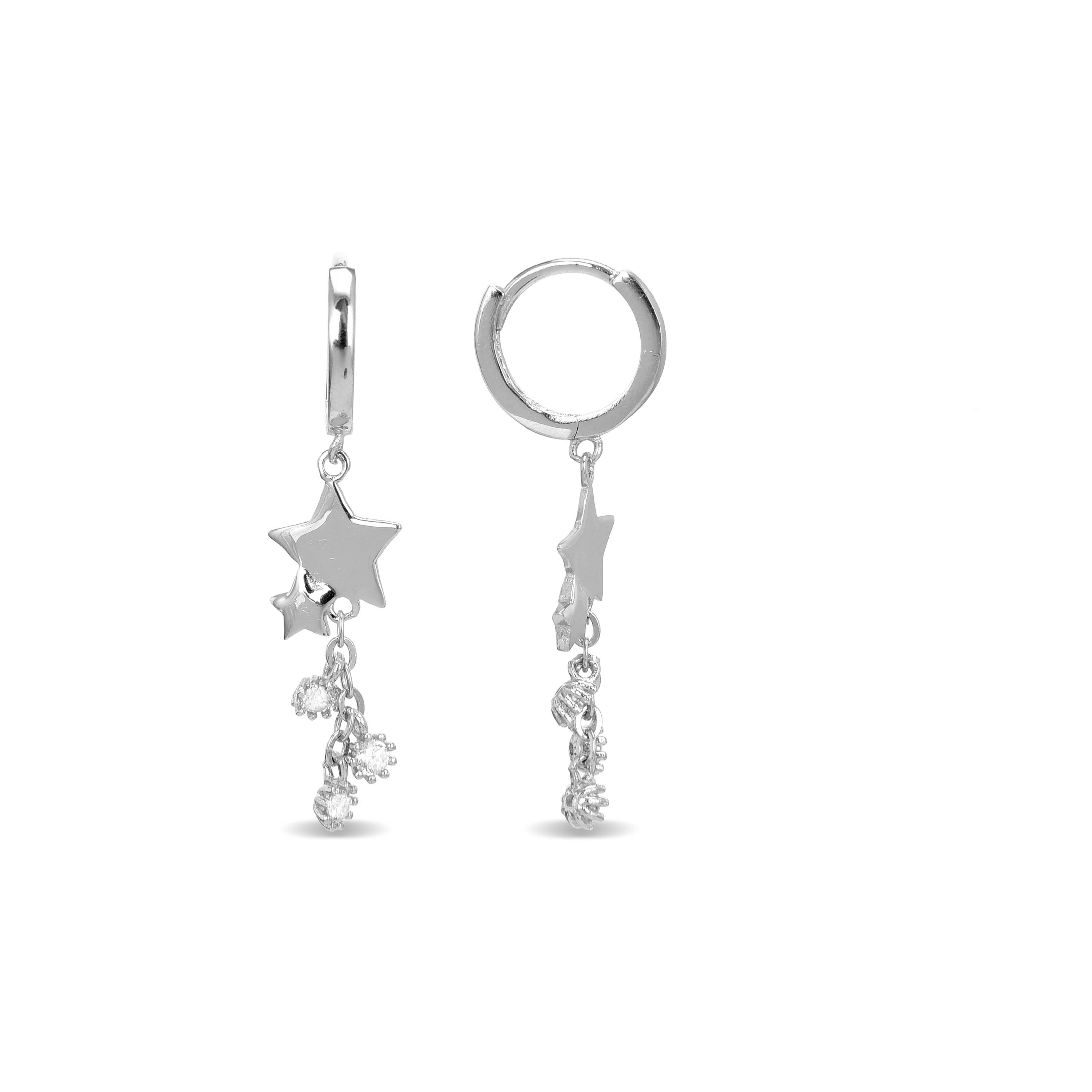 Orecchini Luxenter in Argento Sterling 925 con Zirconi Lucidi rifiniti in rodio - Yedur