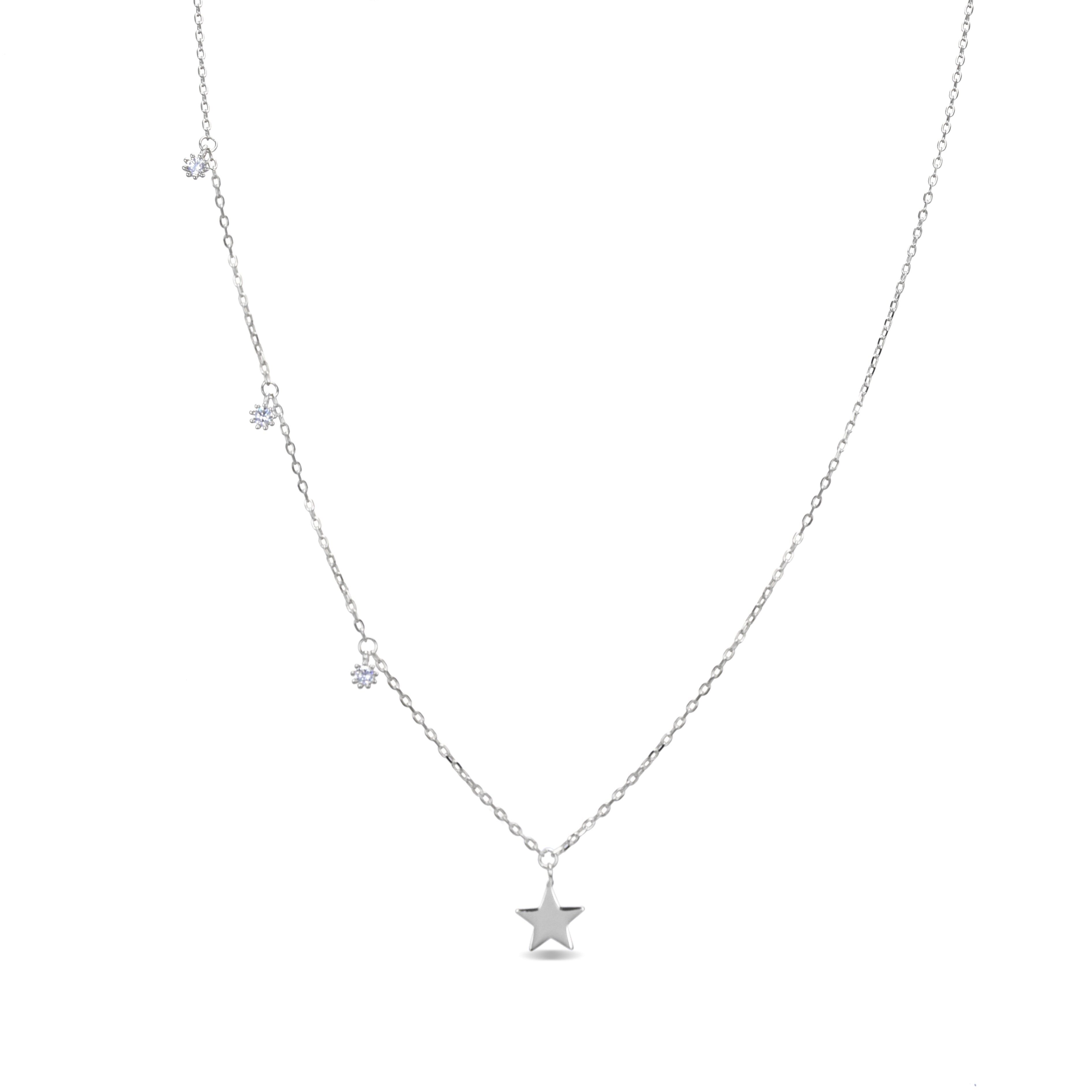 Collana Luxenter in Argento Sterling 925 con Zirconi Lucidi rifiniti in rodio - Yedur