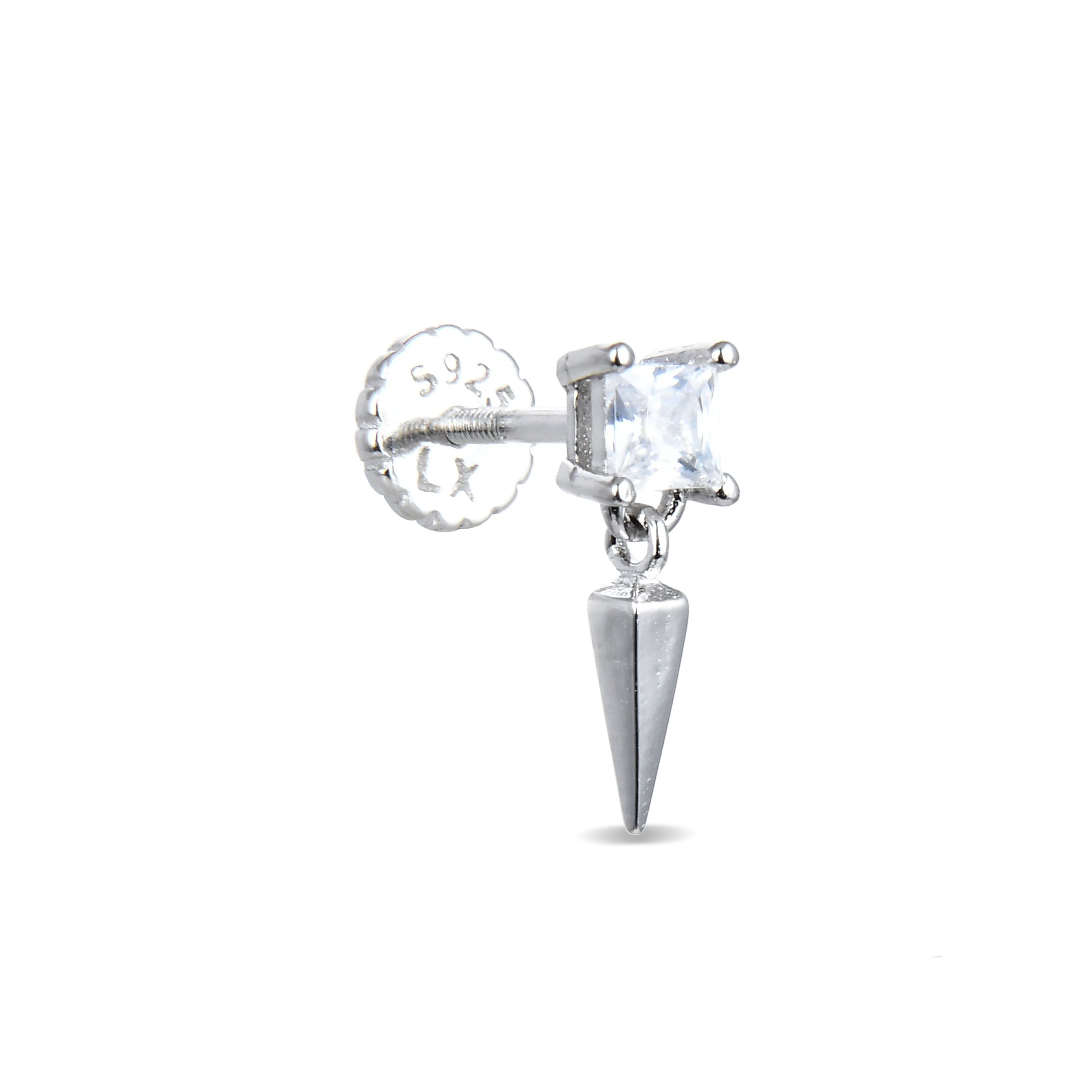 Piercing Luxenter in Argento Sterling 925 con Zirconi Lucidi rifiniti in rodio - Skelk