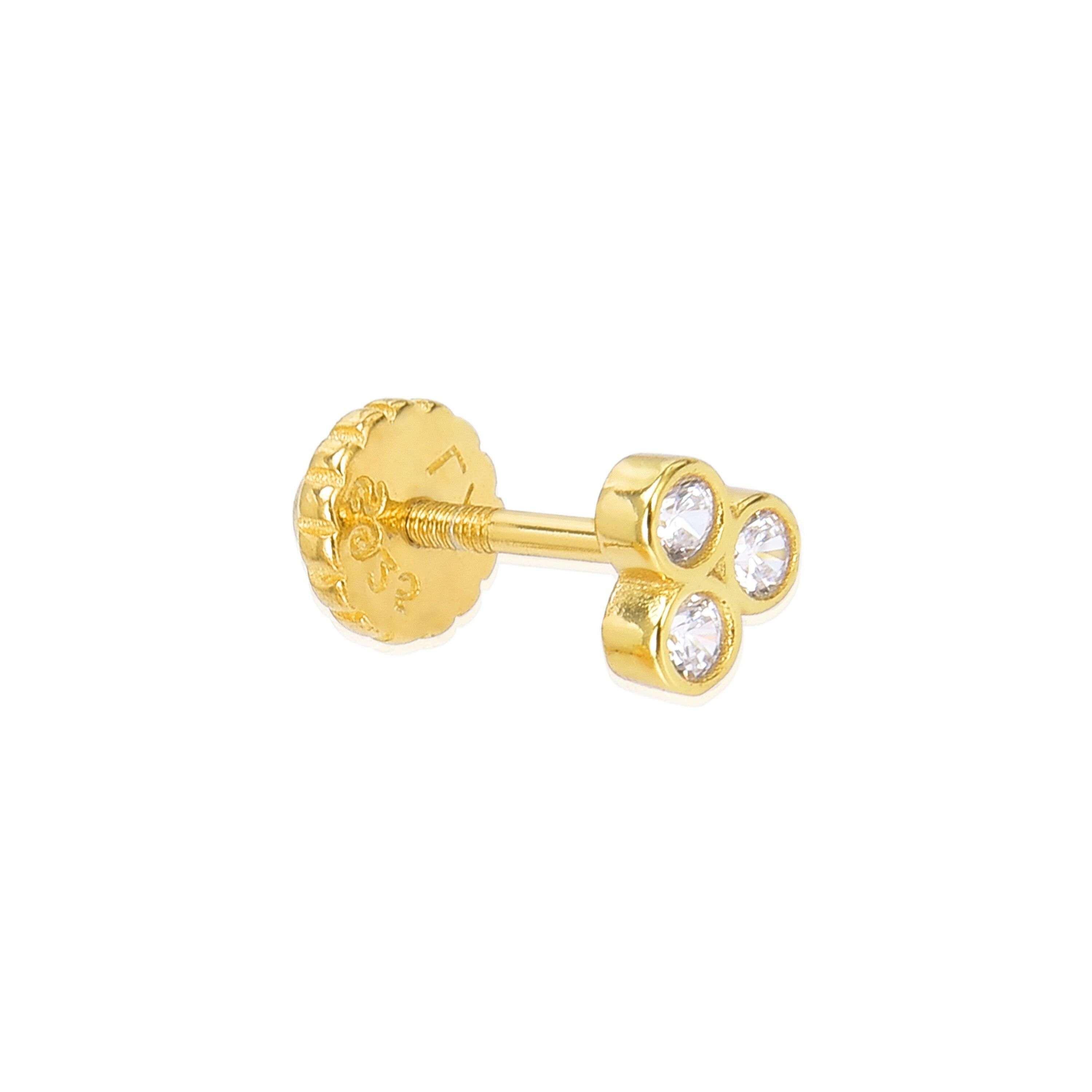 Piercing Luxenter in argento sterling 925 con zirconi lucenti rifiniti in oro giallo 18 carati - Abdel