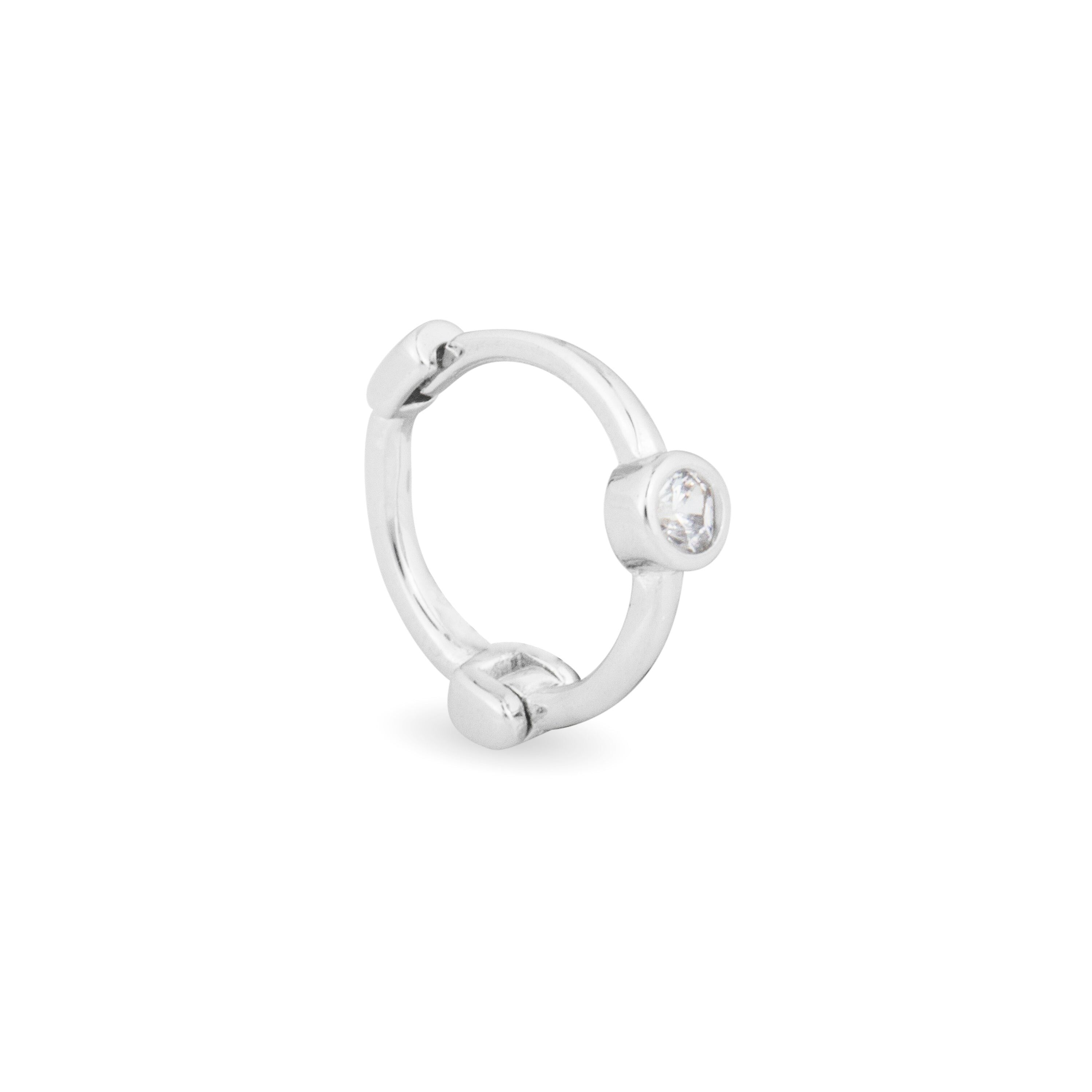 Piercing Luxenter in Argento Sterling 925 con Zirconi Lucidi rifiniti in rodio - Jaica