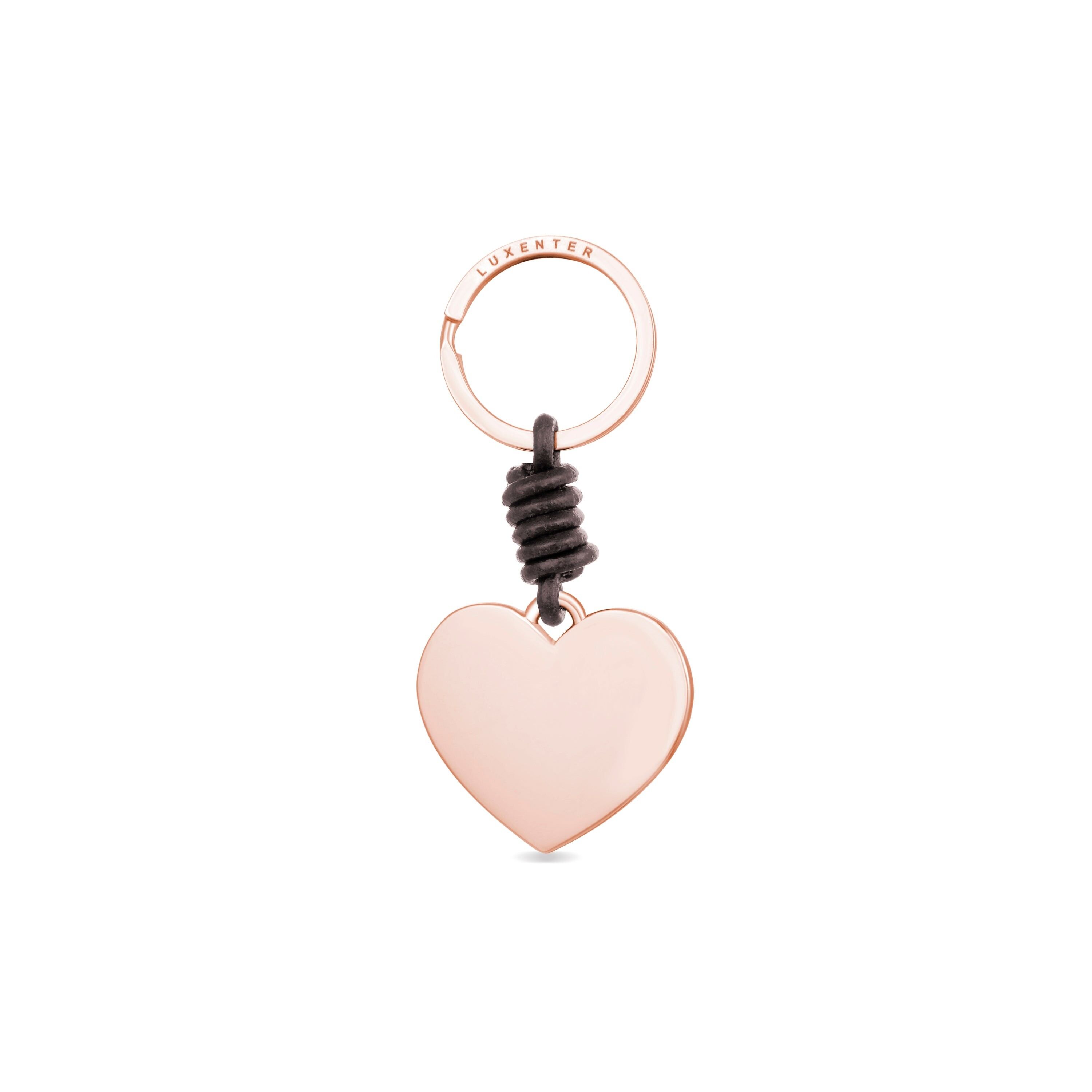 Portachiavi Luxenter in pelle nera con finitura rodio - Silam