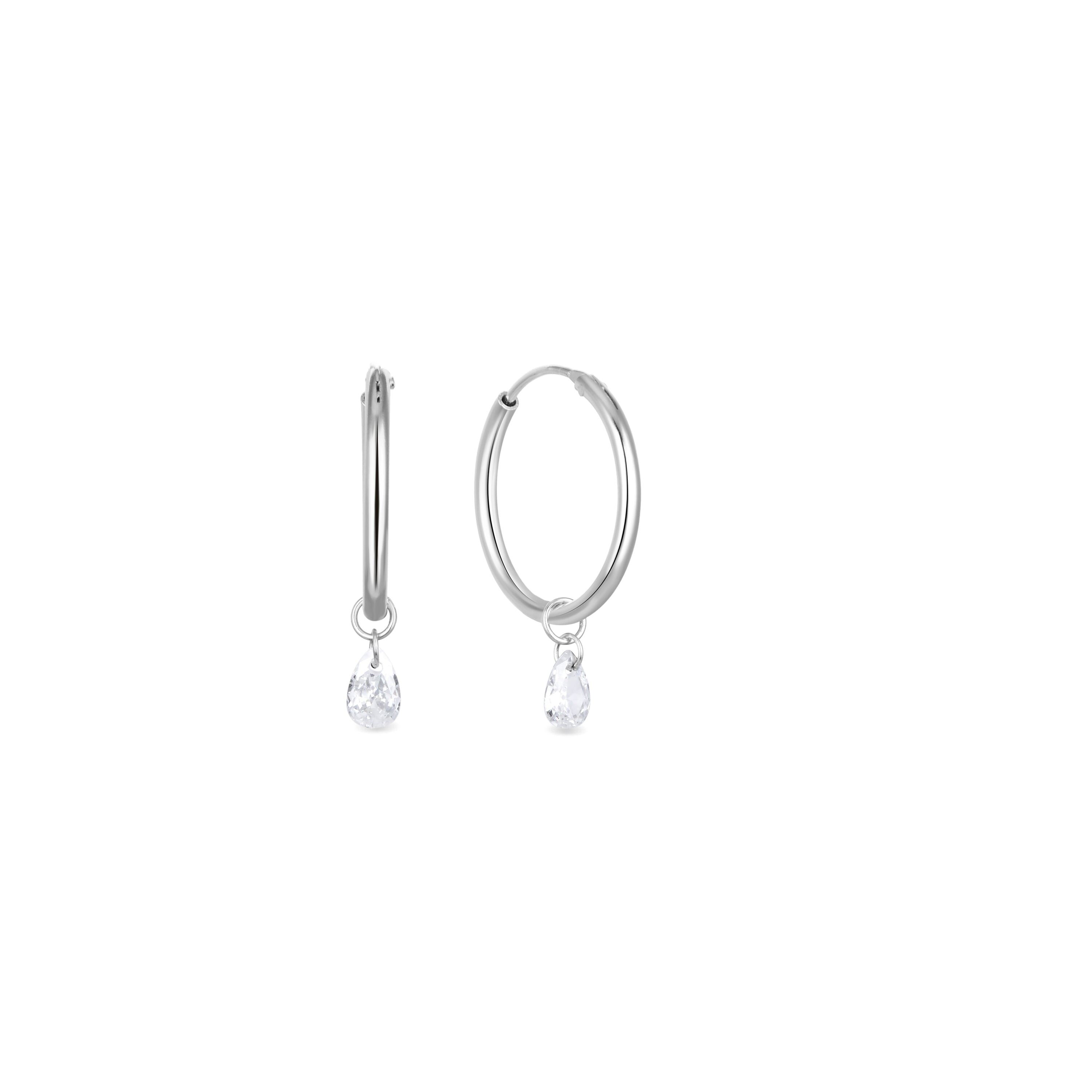 Orecchini Luxenter in Argento Sterling 925 con Zirconi Lucidi rifiniti in rodio - Hayil