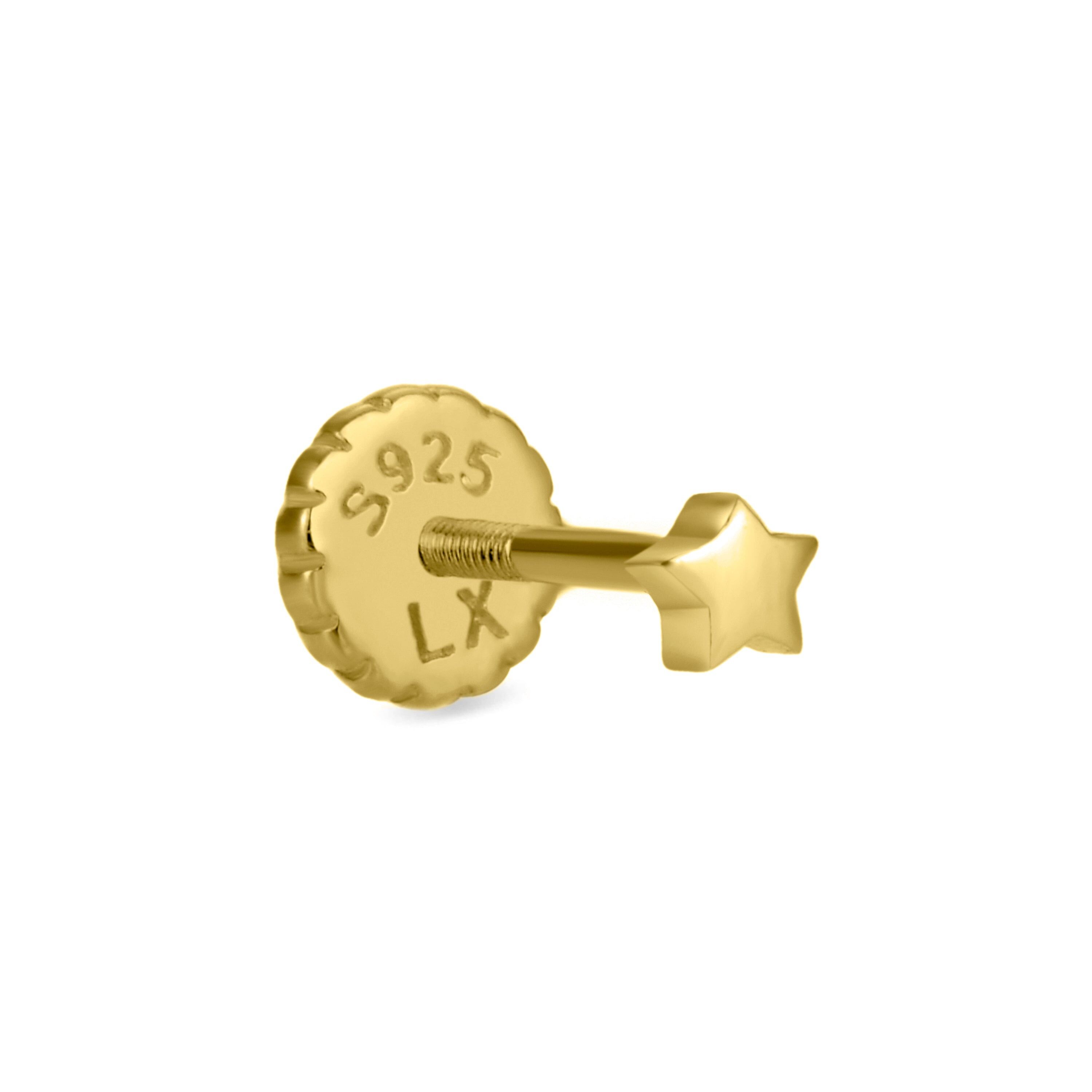 Piercing Luxenter in Argento Sterling 925 rifinito in Oro Giallo 18K - Mapu