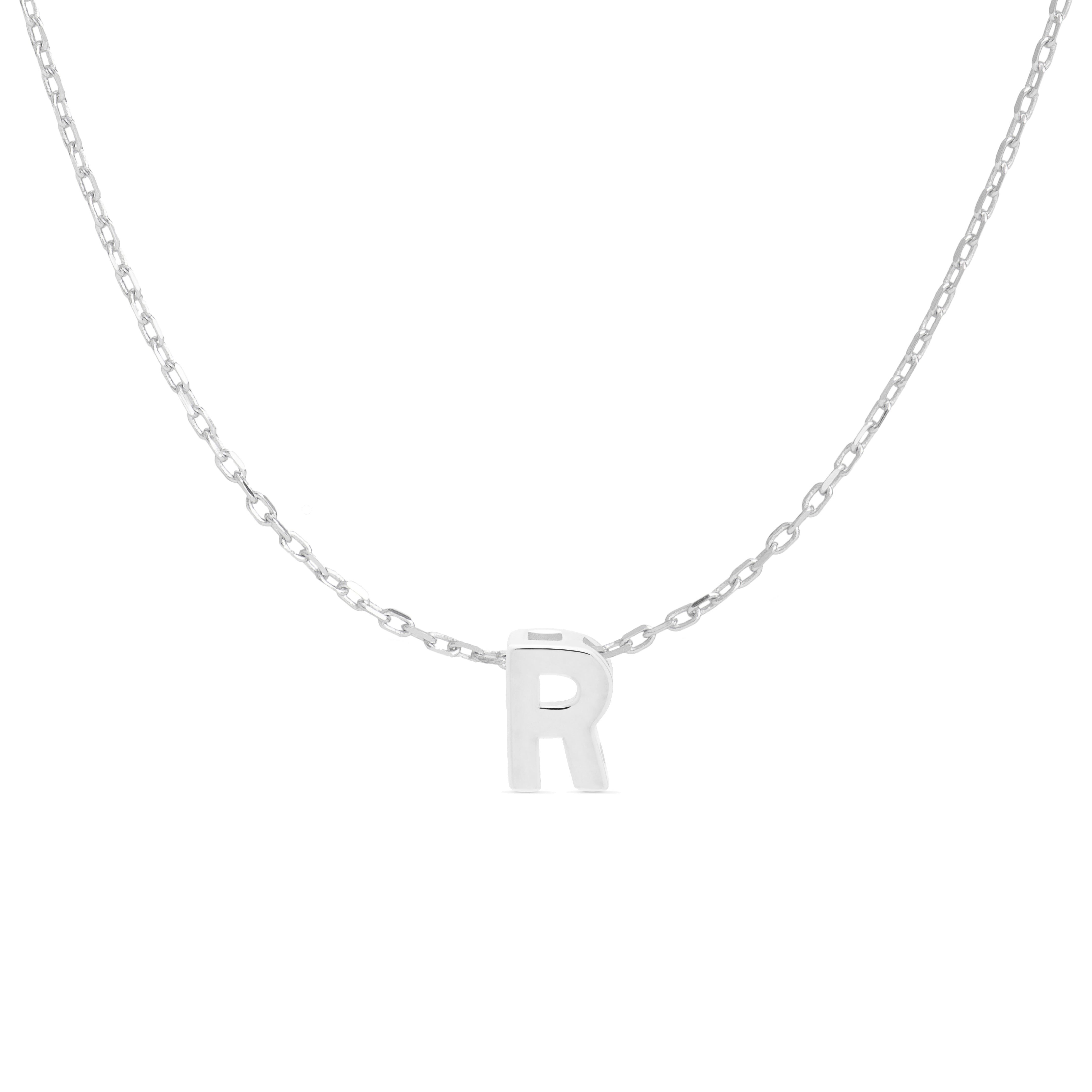 Collana Luxenter in argento sterling 925 con finitura rodio - Alfabeto