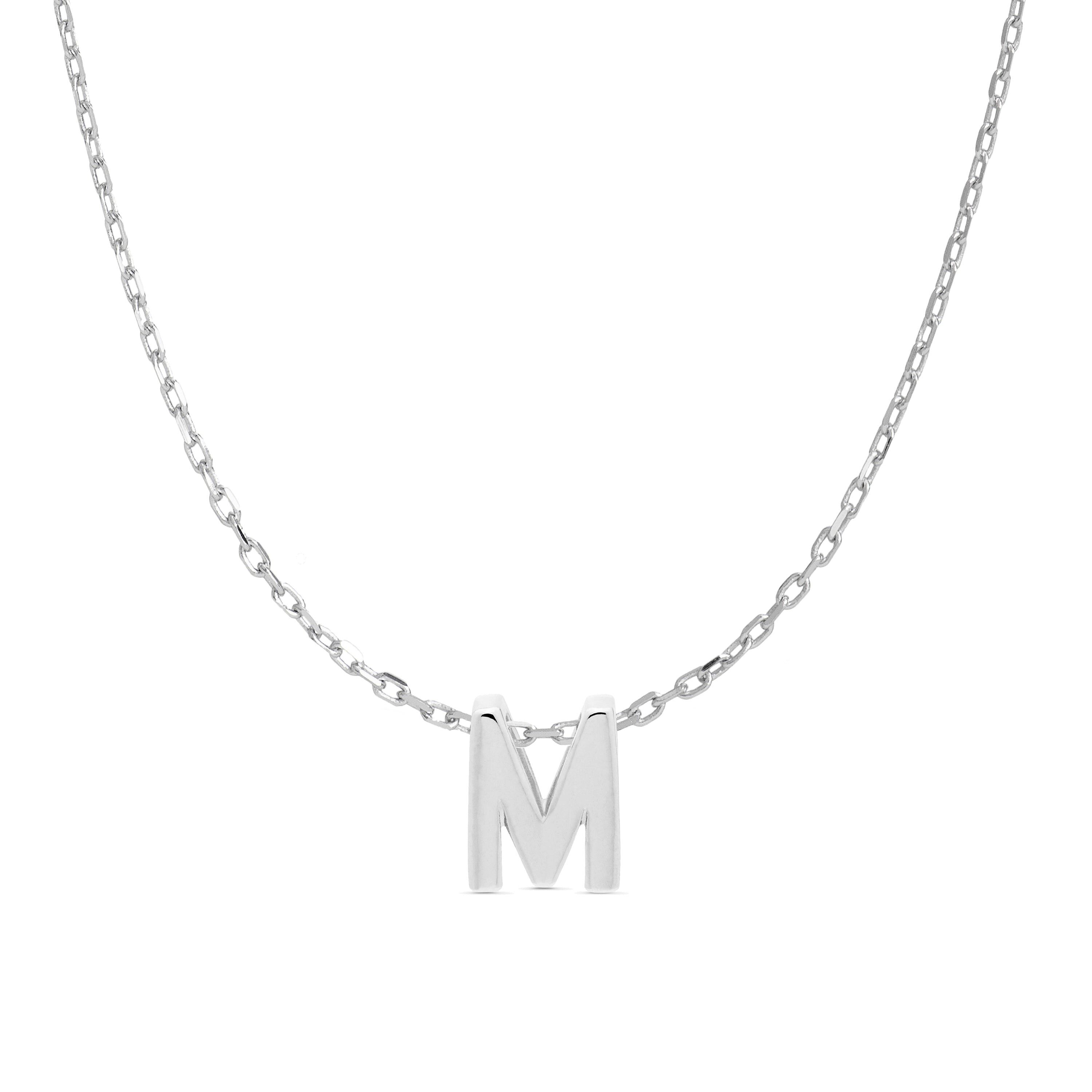 Collana Luxenter in argento sterling 925 con finitura rodio - Alfabeto