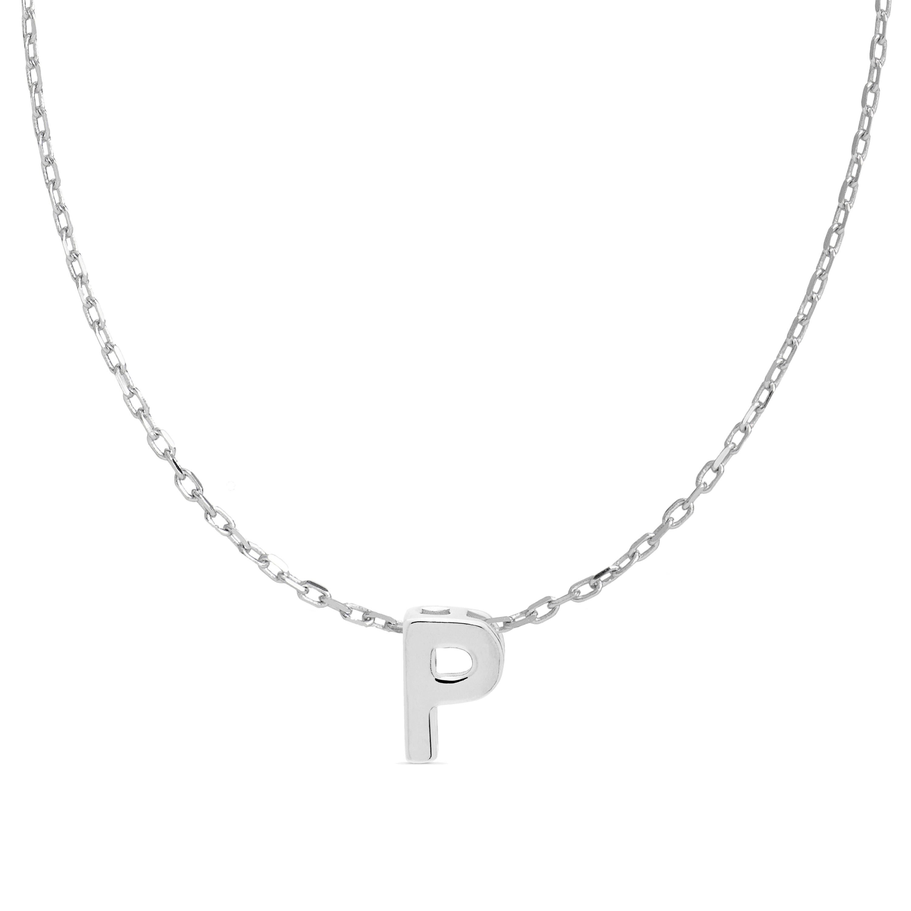 Collana Luxenter in argento sterling 925 con finitura rodio - Alfabeto