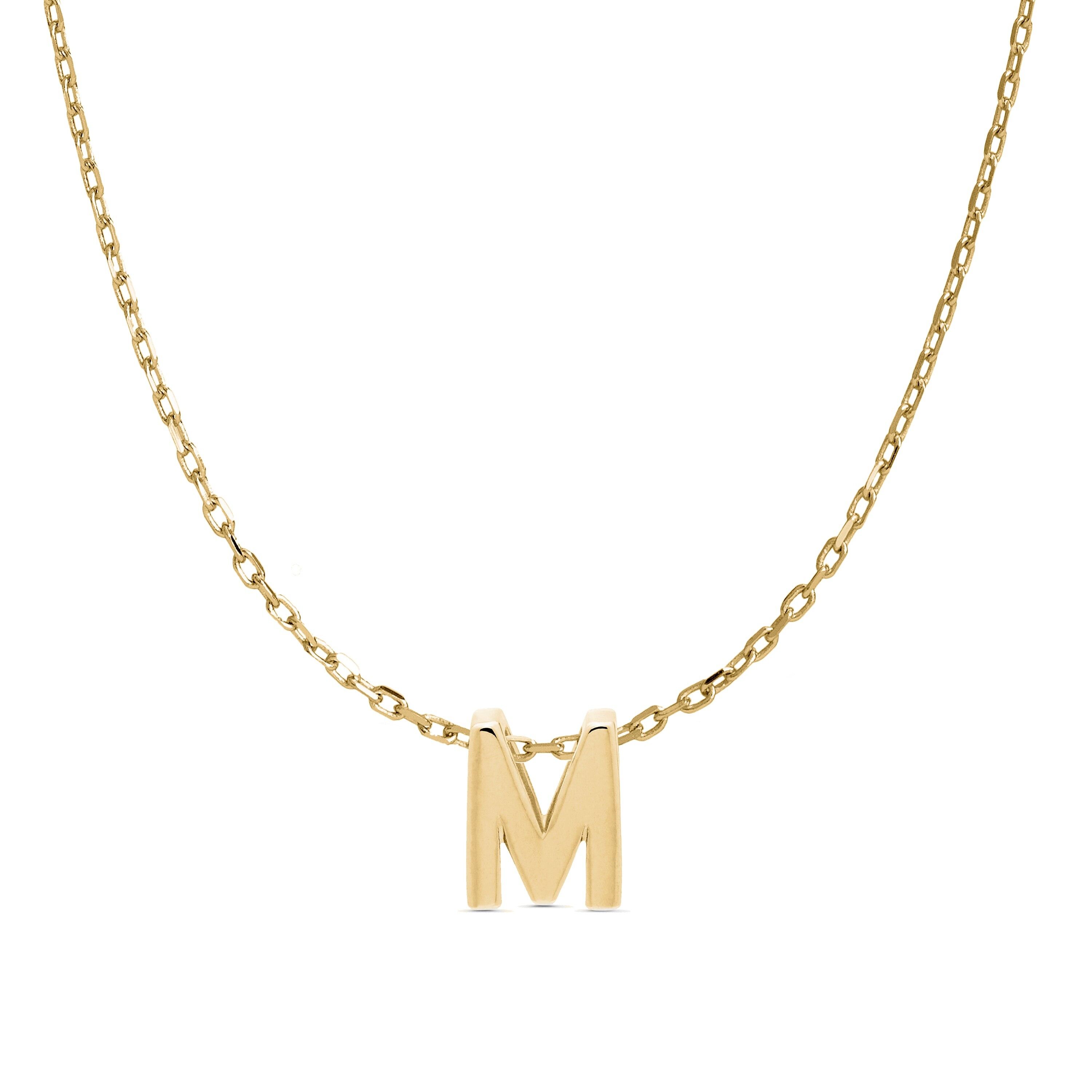 Collana Luxenter in argento sterling 925 rifinita in oro giallo 18 carati - Alfabeto