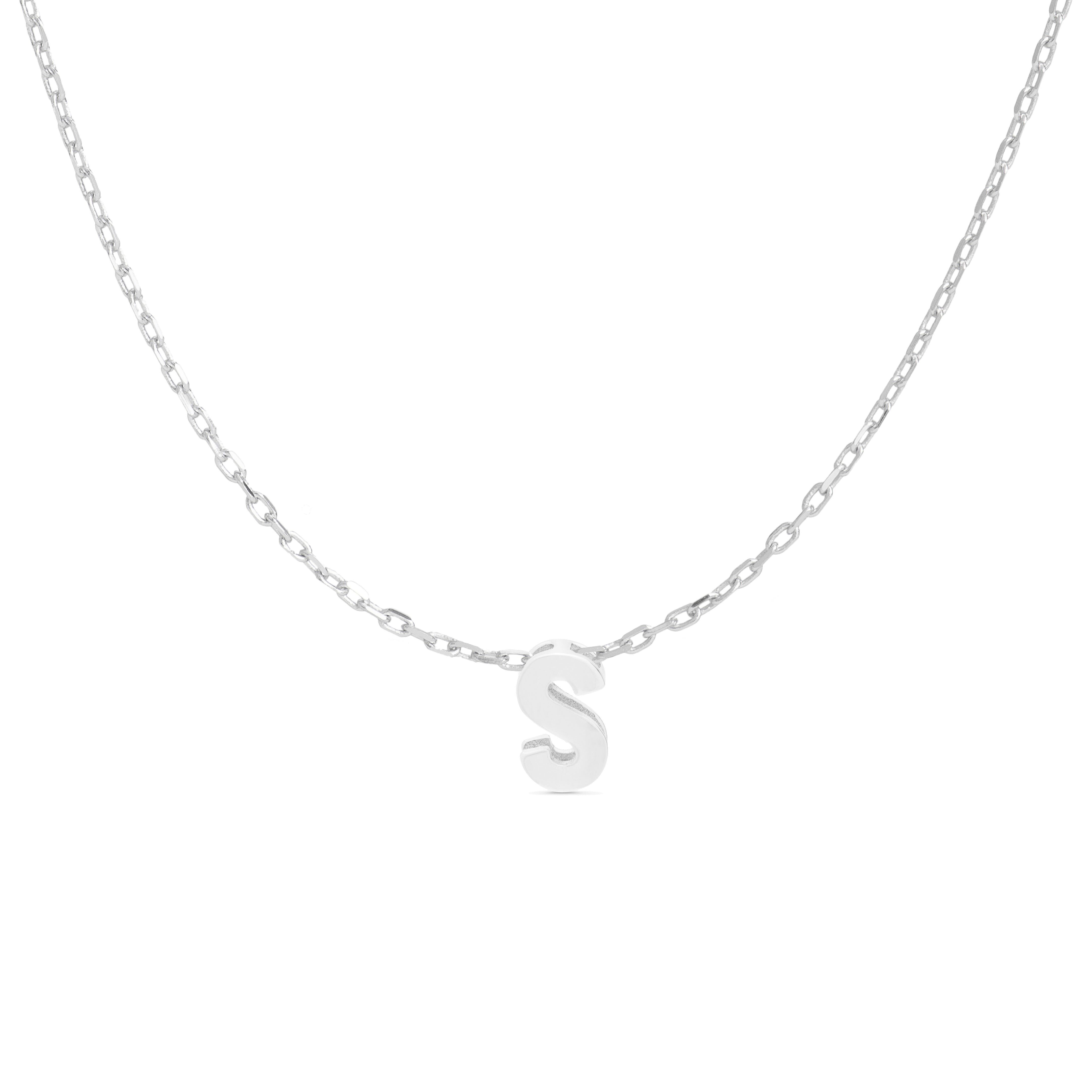 Collana Luxenter in argento sterling 925 con finitura rodio - Alfabeto