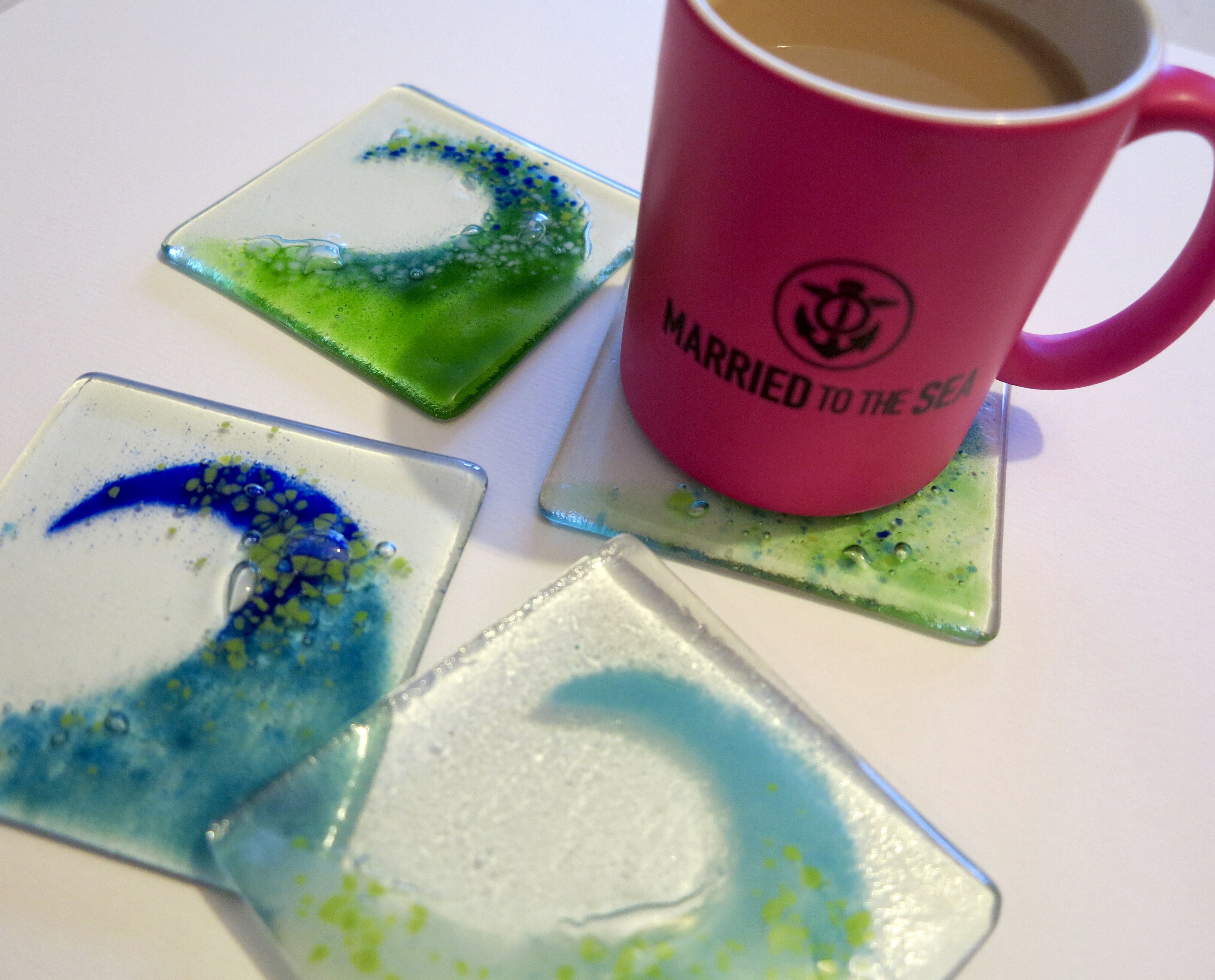 Fused Glass Wave Coaster