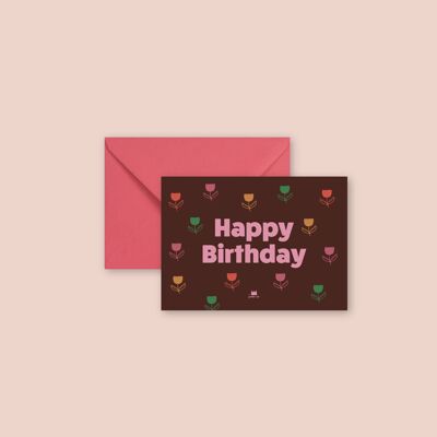 Mini tarjeta de "Cumpleaños": Feliz Cumpleaños (con sobre)