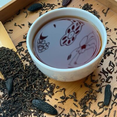Tè scuro - Pu er Tonka ／ Tè cinese e fave di tonka