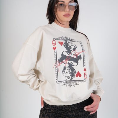 Sweat imprimé carte de poker - MARLY