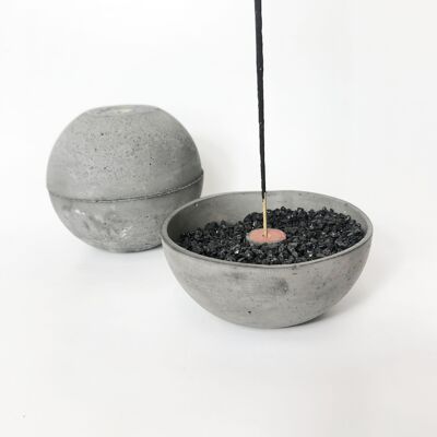 Loona Concrete Incense Holder - Grey