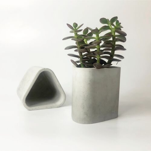 Angular Pot - Light Grey