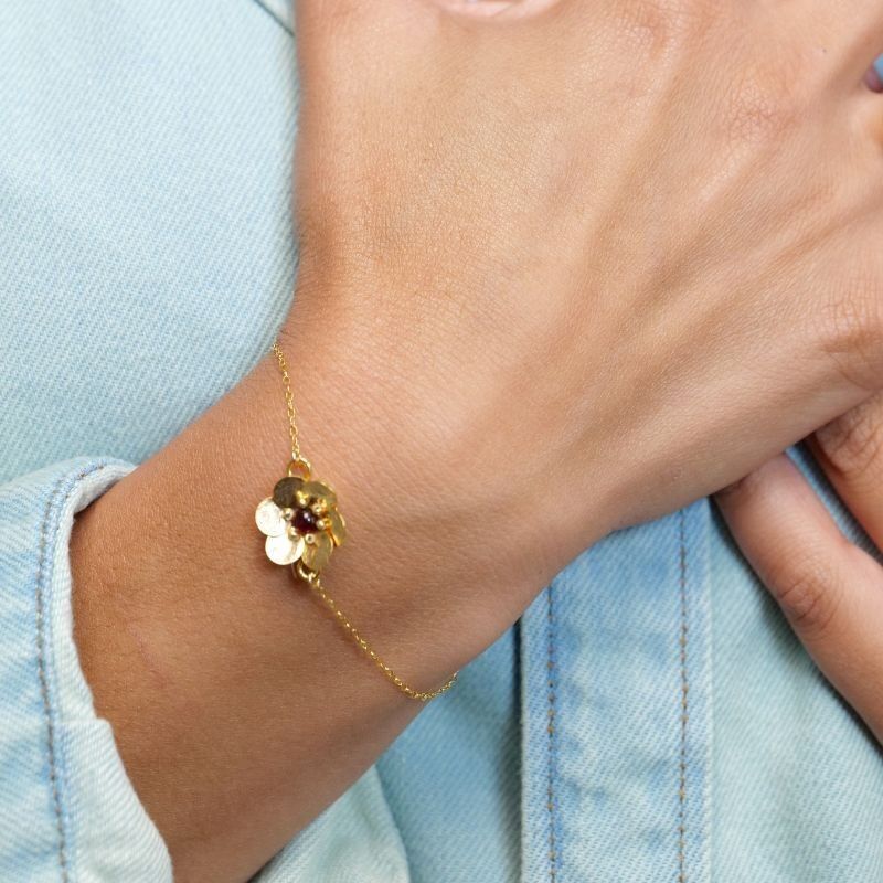 Léa - Pulsera granate