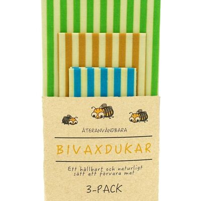 3-Pack Beeswax wraps "Sommarstrå"