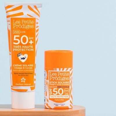 Duo SPF50+ : Crème Solaire 50ml et Stick 15g