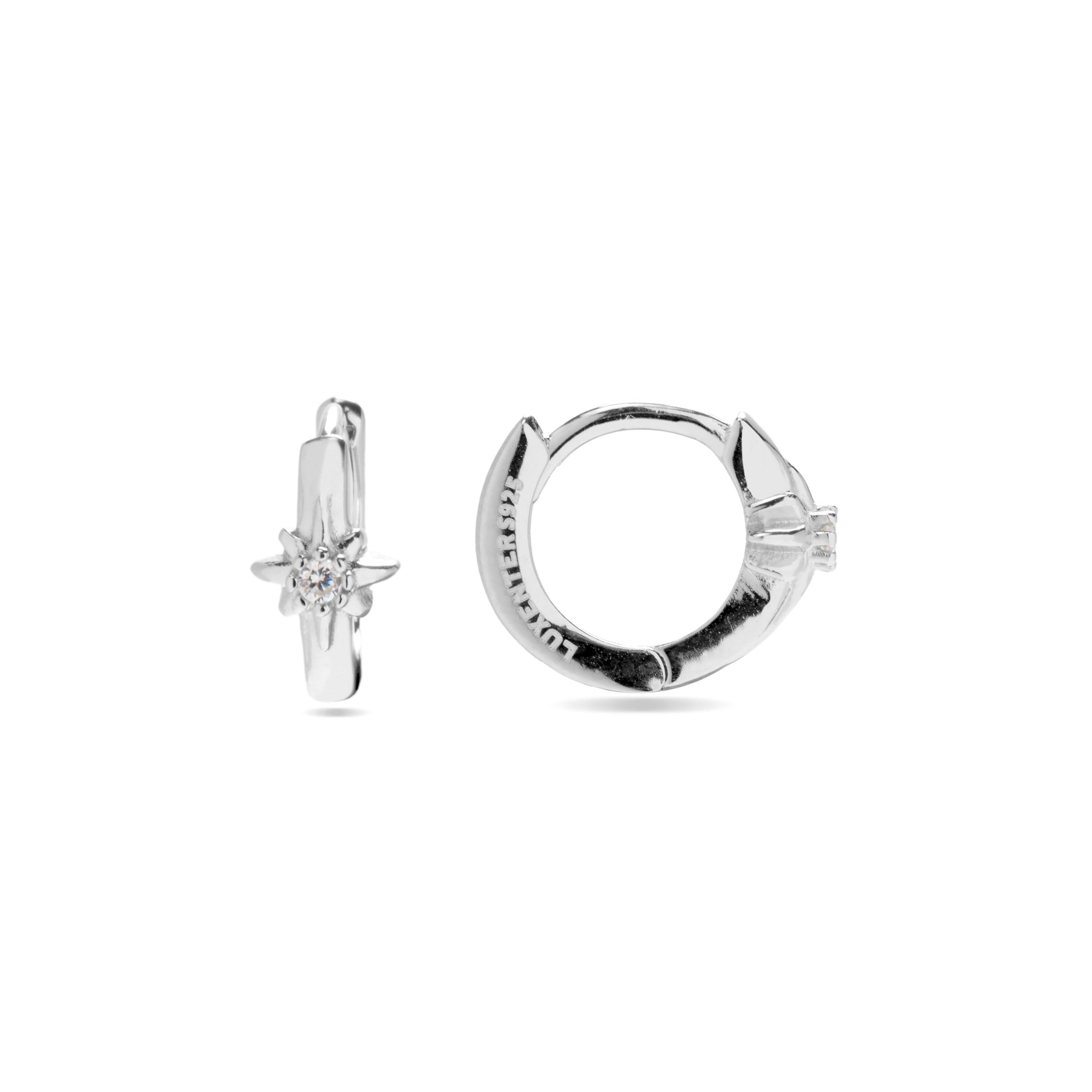 Orecchini Luxenter in argento sterling 925 con zirconi lucenti rifiniti in rodio - Haly