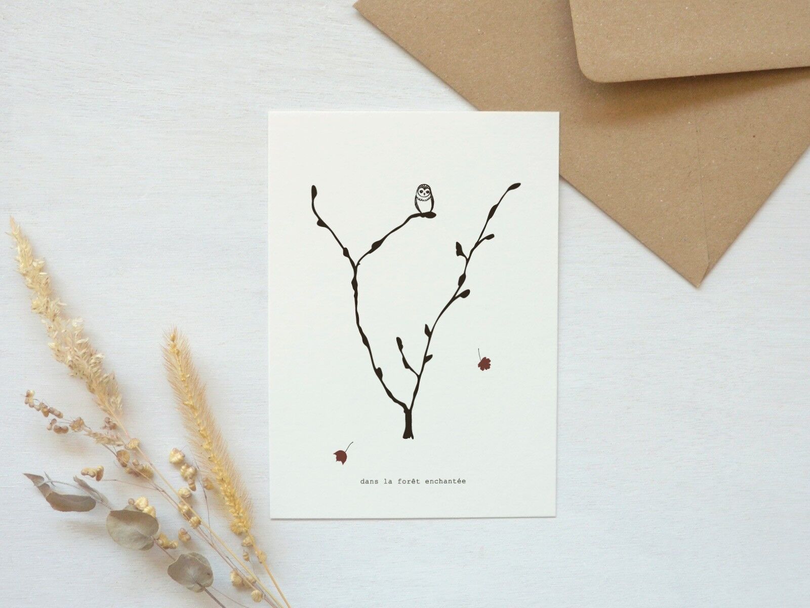 Cartolina: Gufo • poetica e decorativa (busta inclusa)