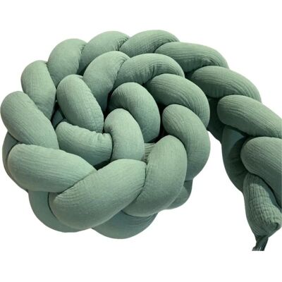 Protecteur de berceau tressé 180 cm MOSS Mousseline