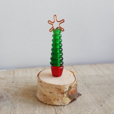 Adorno de cristal para árbol de Navidad - Verde y rojo Verde medio y rojo