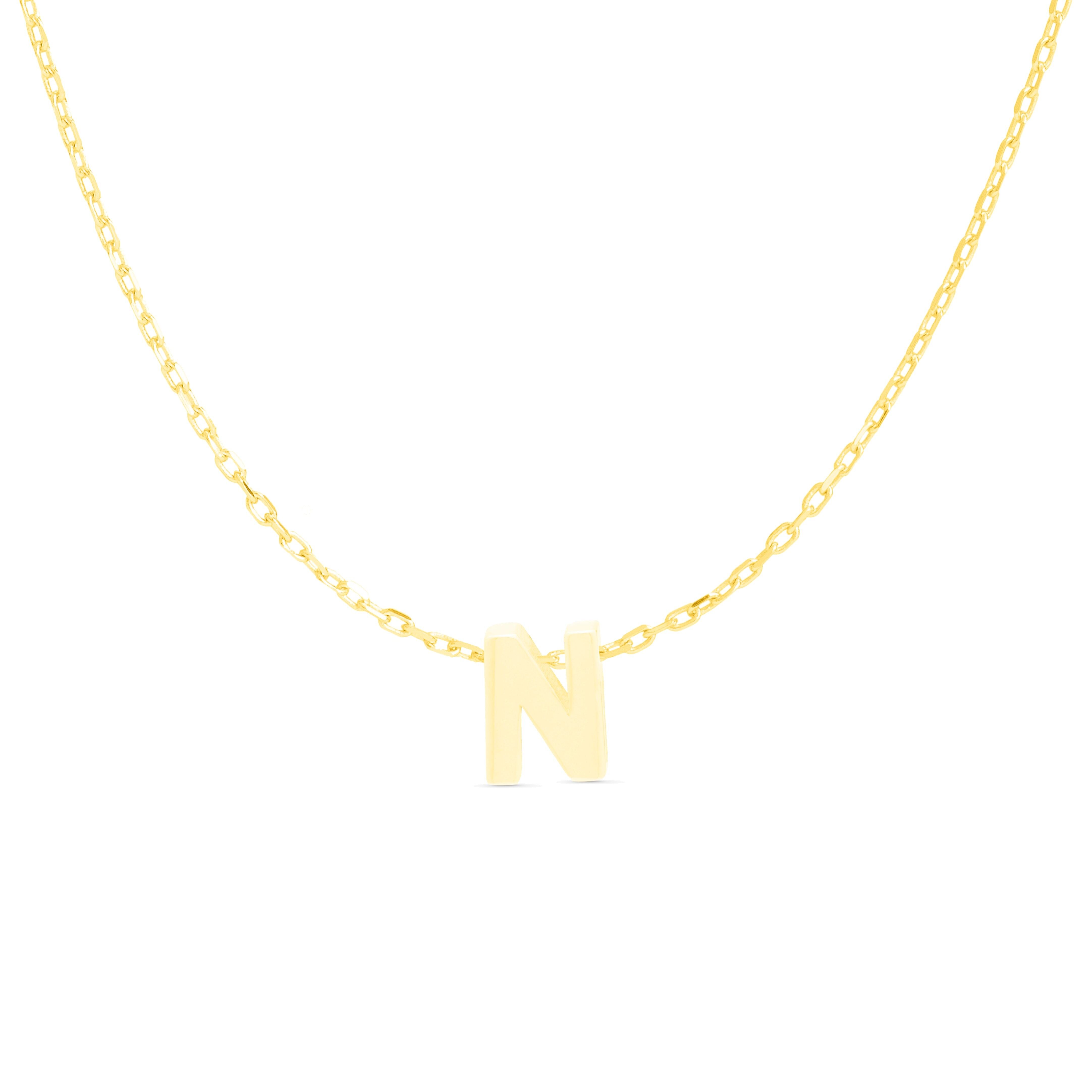 Collana Luxenter in argento sterling 925 rifinita in oro giallo 18 carati - Alfabeto