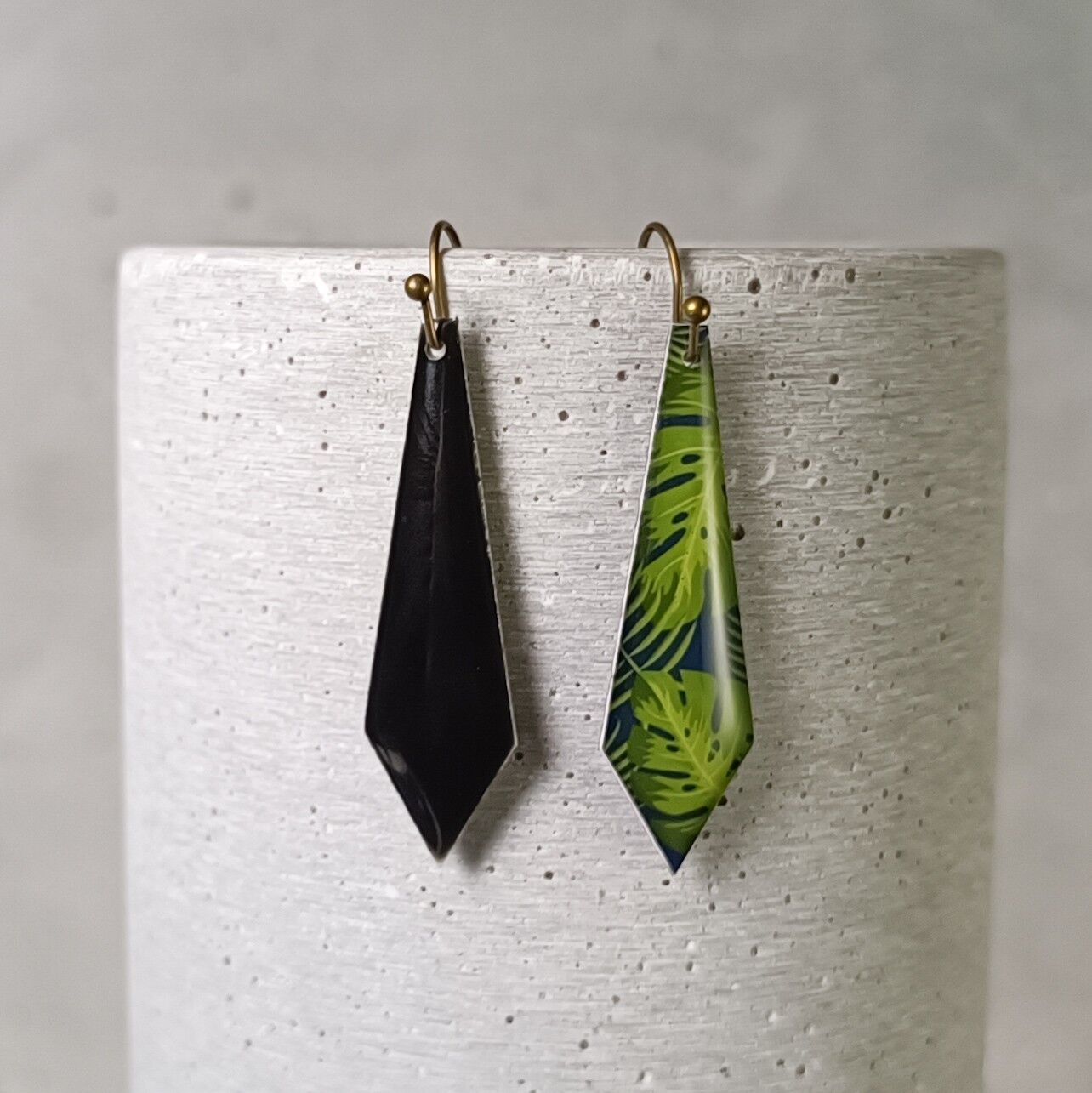 reversible Amboise-Ohrringe – Monstera-Blätter 1058