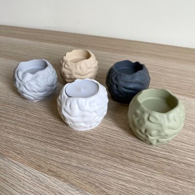 Portacandele artigianale "L'Exotique" - Design organico strutturato e irregolare alla moda Made in France, colore personalizzabile