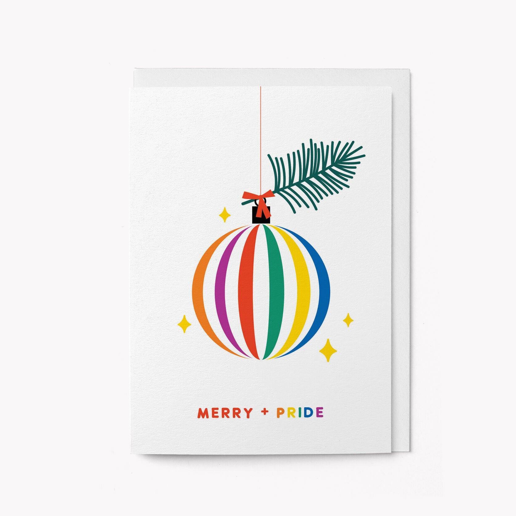 Merry + Pride - Biglietto di Natale - Biglietto di auguri stagionale - Biglietto di auguri per le feste