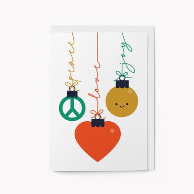 Paz, Amor y Alegría - Tarjeta de Navidad