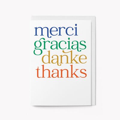 Merci, Gracias, Danke - Biglietto d'auguri