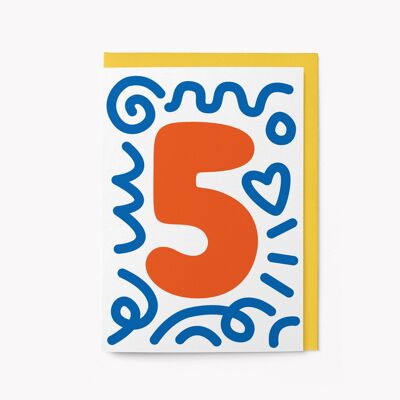 5° compleanno - Biglietto d'auguri