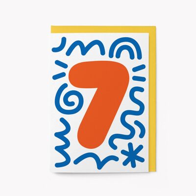 7mo cumpleaños - Tarjeta de felicitación