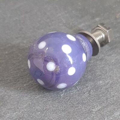 Polka Dotty Drawer Pulls and Door Knobs Small 18mm Purple