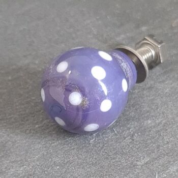 Poignées de tiroir et boutons de porte Polka Dotty Medium 22mm Violet