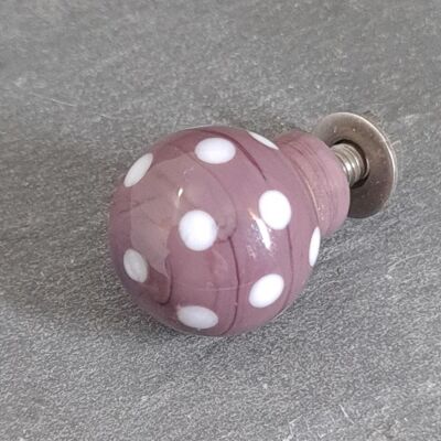 Polka Dotty Drawer Pulls and Door Knobs Small 18mm Grape