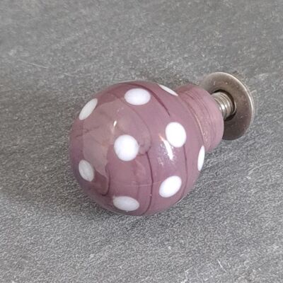 Polka Dotty Drawer Pulls and Door Knobs Large 25mm Grape