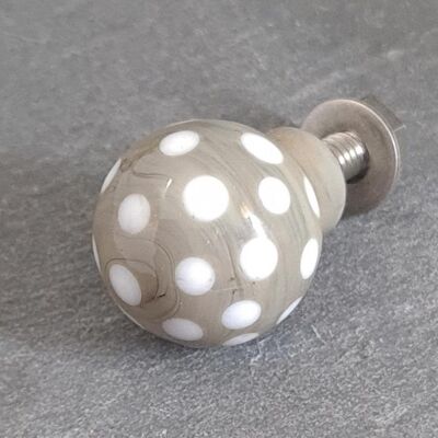 Polka Dotty Drawer Pulls and Door Knobs Small 18mm Grey