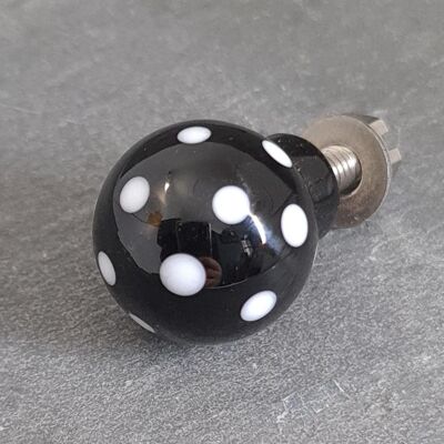 Polka Dotty Drawer Pulls and Door Knobs Medium 22mm Black