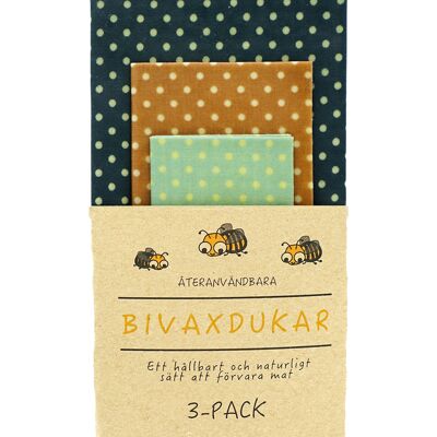 3-Pack Beeswax wraps "Terra"
