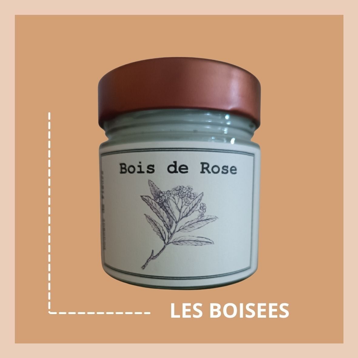 Vela de cera de soja y colza - Palo de rosa - 180gr