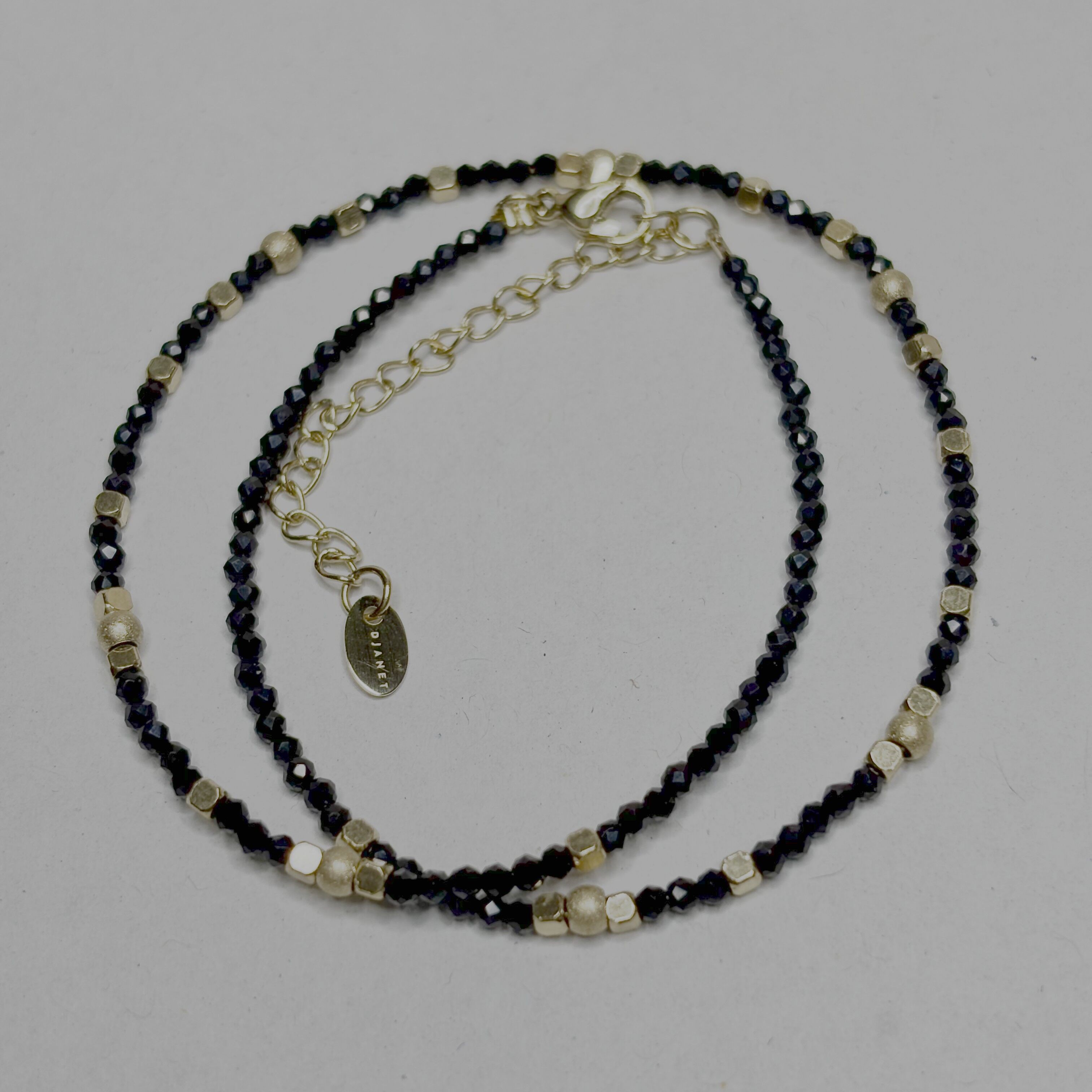 Bracciale doppio giro - Pietre di onice naturale - Acciaio inossidabile 316L - Ematite dorata