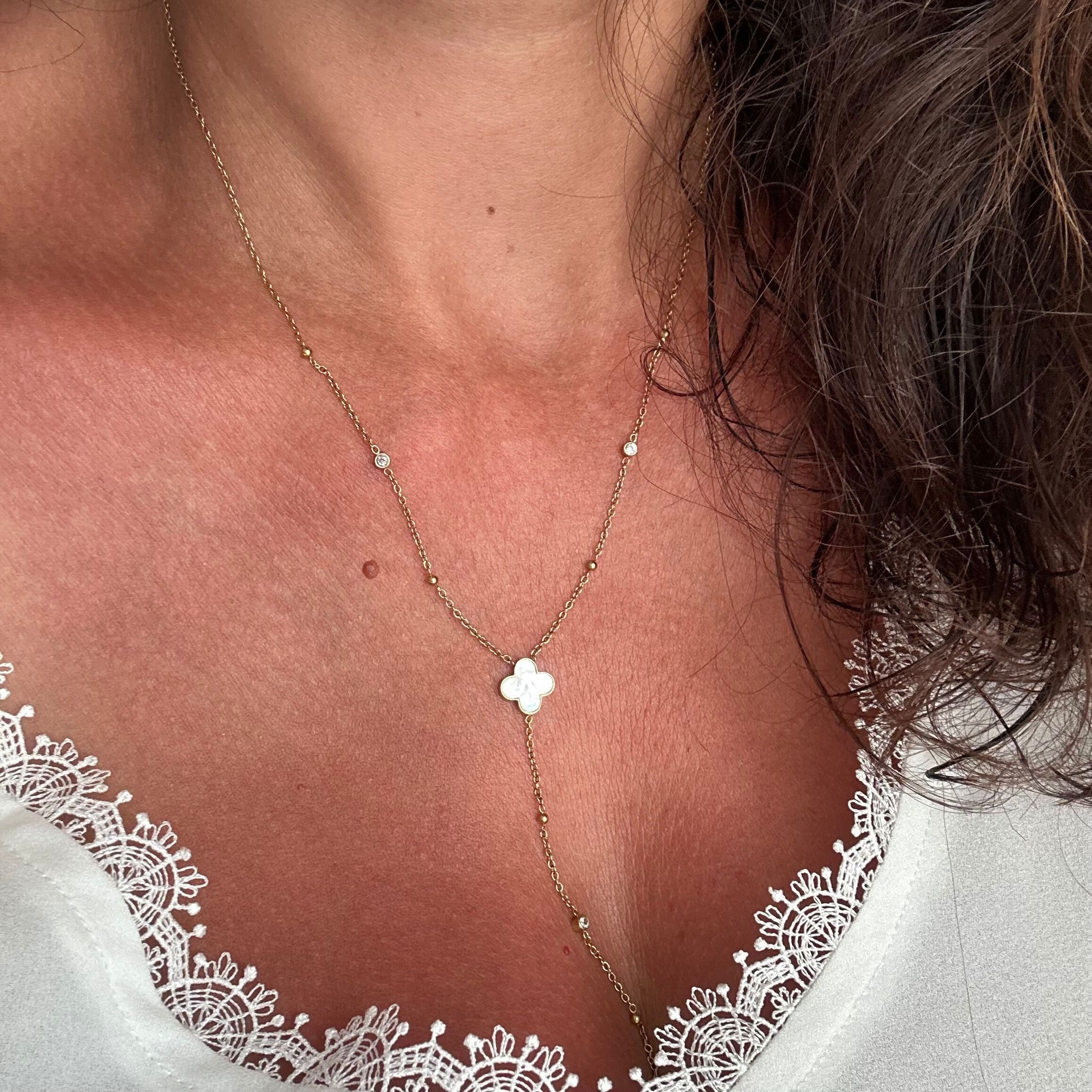 Buy wholesale 14K gold-plated 316L stainless steel Y necklace