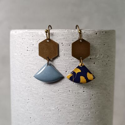 Montbazon reversible earrings – ginkgo leaves 1214