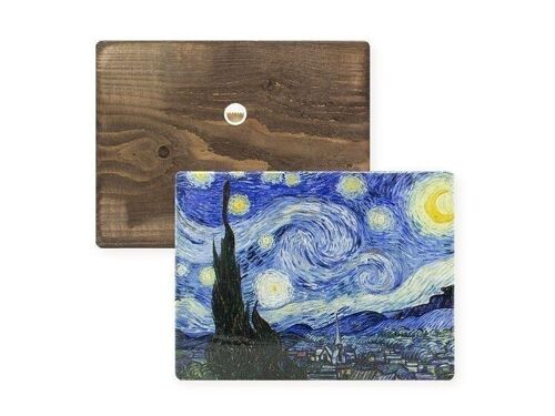 Reproduction on ecological wood, 30x19cm, Starry night, van Gogh