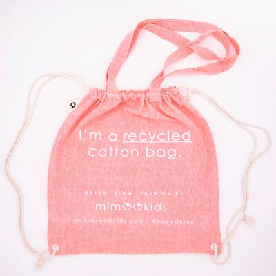 Recycled Cotton Backpack Pink - Adults & Kids
