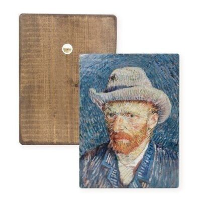 Reproduktion auf ökologischem Holz, 30x19cm, Selbstporträt, van Gogh