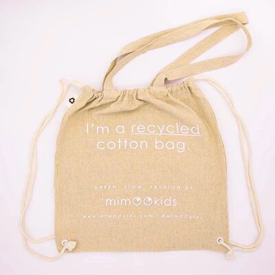Recycled Cotton Backpack Sand - Adults & Kids